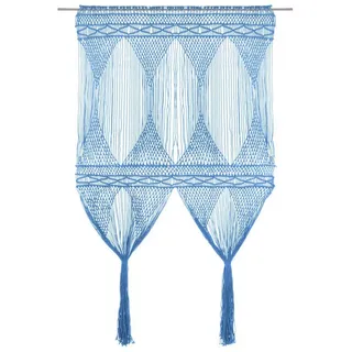 Vorhang Makramee Vorhang Blau 140x240 cm Baumwolle, vidaXL, (1 St) blau