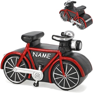 Spardose Verschiedene Modelle wählbar mit Verschluss - aus Kunstharz/Polyresin Fahrrad/Bike - E-Bike inkl. Name - mit Verschluss - aus Polyresin /..