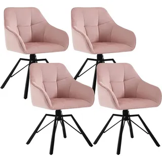 Woltu Polsterstuhl Turn rosa 4er Set