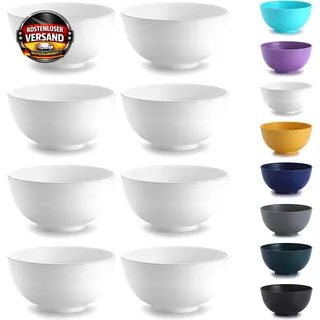 Plastik Müslischüssel Set 8 Stück unzerbrechlich für Salat und Snacks, leicht, s