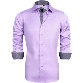 J.VER Herren Hemd Regular Fit Langarm Herrenhemden Friezeit Businesshemd | Button Down, Stretch, Bügelleicht Knitterfrei, blickdicht, Formell, anzug hemd, elastiscer Muster, dress shirt, mit Tasche - 3XL
