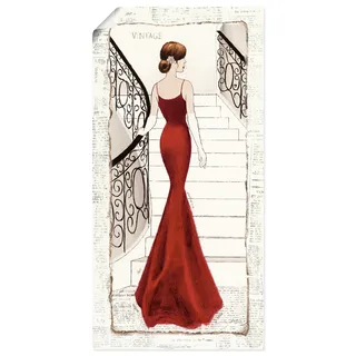 Wandbild ARTLAND "Die schöne in Rot", rot (farbe bild(er): rot), B:20cm H:40cm, Bilder, als Leinwandbild, Poster in verschied. Größen