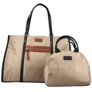 Rieker Damen Shopper elegante Schultertasche mit kleiner Tasche H1542, Farbe:Beige - Beige