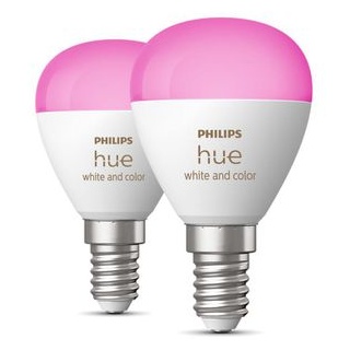 Philips LED-Lampe Hue White Ambiance Bluetooth E14, weiß + farbig, 5,1W (40W), smart, ZigBee, 2 Stk