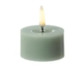 LED Mini Kerze/Teelicht Thea Uyuni Timer bis 400 Std. H: 2,8cm in grün | Gr.: onesize
