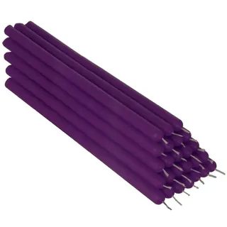 NKlaus Bienenwachskerze 25x Violett Bienenwachs 21cm Tafelkerzen Ritualker beige