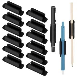 Amabro 12 Stück Selbstklebend Stifthalter Clips, Silikon Bleistifthalter Stiftehalter Klebestifthalter für Schreibtisch verbesserter Bleistift Stifthalter für Klemmbrett Markierungshalter