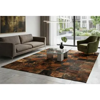 KUHFELL online & NOMAD Fellteppich PATCHWORK KUHFELL TEPPICH 160 x 200 cm IN DIVERSEN FARBEN, echtes Fell braun