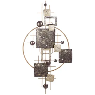 GILDE Wanddekoobjekt ORBIT Wandrelief - anthrazit, gold - Metall - H. 80cm x B. 160cm (1xWandrelief, Wandobjekt - Wanddekoration), Wohnzimmer - Wanddekoobjekt - Dekoobjekt - Wandrelief goldfarben