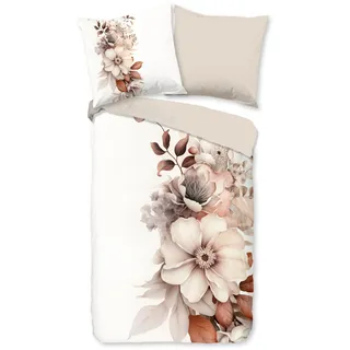 Good Morning Vester Blumen Beige 135 x 200 cm + 2 x 80 x 80 cm