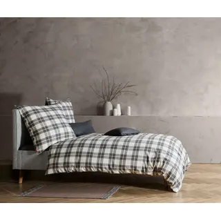FLEURESSE Lech Karo Flanell Schwarz/Weiß 155 x 220 cm + 80 x 80 cm