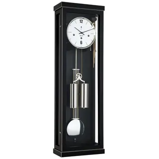 Hermle Pendelwanduhr Mechanische Wanduhr mit Pendel als Regulator (Seilzug mit Doppelgewicht und Federaufzug) schwarz