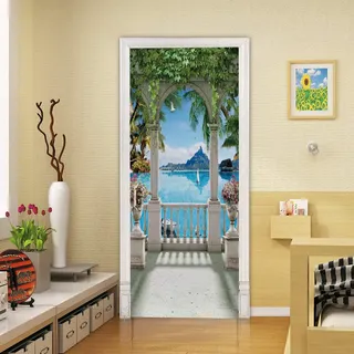 3D Türtapete Selbstklebend Türaufkleber - LANDSCHAFT - Tür Poster PREMIUM PVC Wasserfest Wandtattoo Für Schlafzimmer Wohnzimmer Tür Dekoration Tapete 77 x 200 cm