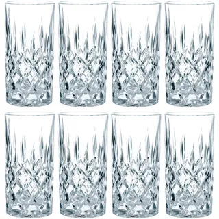 Spiegelau & Nachtmann Nachtmann Noblesse Longdrinkglas Set, 8er Set, Wasserglas, Saftglas, Kristallglas, H 14.8 cm, 375 ml