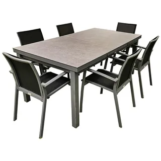 teico group Alu Gartenmöbel Set 7-tlg. Anthrazit