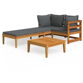 vidaXL Garten-Lounge-Set 3-tlg. grau