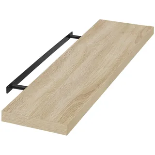 EUGAD Wandregal Wandboard Buchregal Hängeregal DVD CD Regal Holz Board 100cm Sonoma Eiche 0041QJ