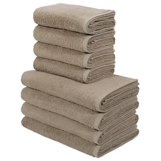 OTTO home Merida Handtuchset 4 Duschtücher 70 x 140 cm, 4 Handtücher 50 x 100 cm beige 8 St.
