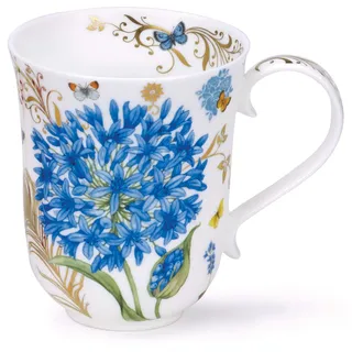 Dunoon Tasse aus feinem Knochenporzellan spülmaschinenfest 330 ml Braemar Form Vintage Blue