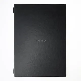DAG STYLE DAG Style, Speisekarte A4 Italy, Menü Restaurant mit Aufschrift "Menü", Farbe Schwarz Satin, PU, Made in Italy