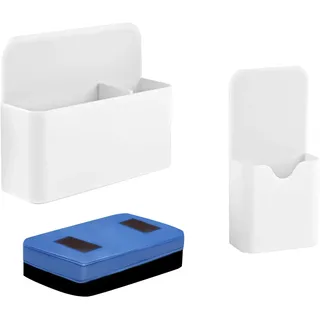 HingtTraum 2er-Set Magnetische Stifteköcher für Whiteboard mit Schwamm | 2 magnetische Markerhalter mit Schwamm für Stifte und Whiteboard-Marker – ideal für Kühlschrank, Büro und Schule.