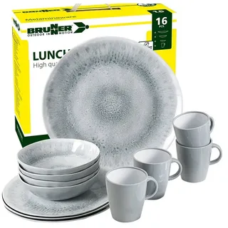 BRUNNER Geschirr-Set BRUNNER Camping Geschirrset PEARL (8, 12, 16, 36-Teile) Rutschfest (16-tlg)