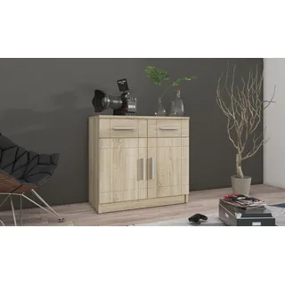 Kuechen-preisbombe Kommode Sideboard Paris 2F-2S Wohnwand Wohnzimmer Anbauwand Sonoma Eiche