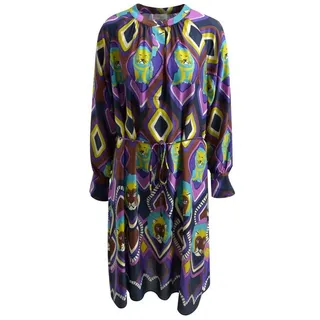 Milano Italy Sommerkleid DRESS W NECKPANEL AND COVERED HALFP blau