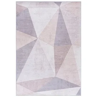mazovia Modern Teppich - Abstraktes Vintage Designer Teppich - Waschbar rutschfest Kurzflor - Weich Teppich für Wohnzimmer - Fußbodenheizung geeignet - Beige 120 x 170 cm