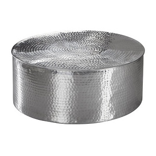 WOHNLING Couchtisch Aluminium silber 75,0 x 75,0 x 31,0 cm