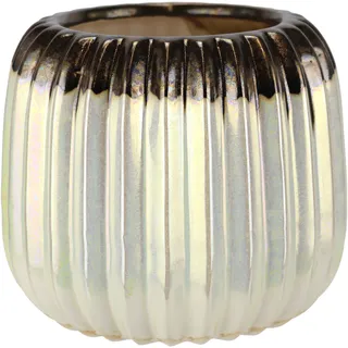 I.GE.A. Dekovase I.GE.A. "Vase aus Keramik", beige (creme), B:13cm H:11cm, Keramik, Vasen, Dekovase Blumenvase Modern für Tischdeko Tischvase Deko Trockenblume