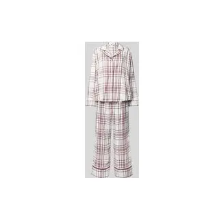 Relaxed Fit Pyjama und Hausschuhe im Set mit Viskose-Anteil, Offwhite, L
