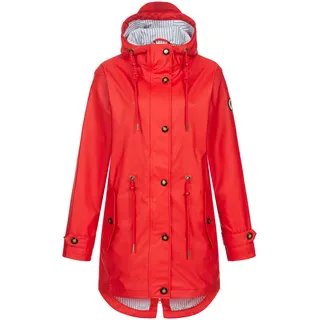 Damen Friesennerz Regenmantel Regenjacke mit Kapuze Wasserdicht Wetterfest Windbreaker Übergangsjacke mit Streifenfutter #ankerglutliebe - 42