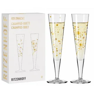 Ritzenhoff Sektglas GOLDNACHT, Glas, Handwäsche empfohlen, transparent, Herzen, H: 24cm