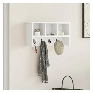 vidaXL Wandgarderobe mit Regal 50 x 16 x 26 cm Weiß