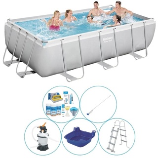 Schwimmbad mit Zubehör - Bestway Power Steel Rechteckig 404x201x100 cm
