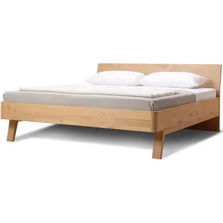 Einzelbett Cortina 140 x 200 cm in Zirbe Natur mit Kopfteil
