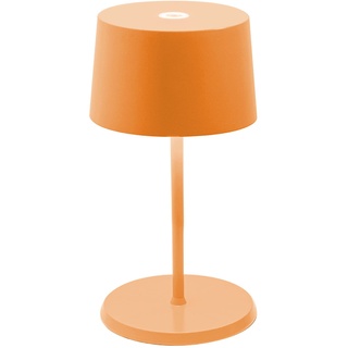 Zafferano, Olivia Mini Lampe, Tragbare und Wiederaufladbare Tischlampe mit Touch Control, Geeignet für Wohnzimmer und Außenbereich, Dimmer, 2700-3000 K, Höhe 22 cm, Farbe Orange