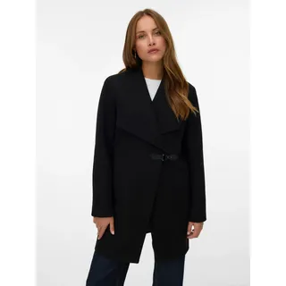 Vero Moda Kurzmantel VERO MODA "VMPOP NATTIE COAT GA BOO", Damen, Gr. S, schwarz, Web, Obermaterial: 100% Polyester, unifarben, regular fit, V-Ausschnitt, Mäntel Kurzmantel