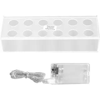 Moderne Rechteckige Vase Aus Transparentem Acryl Mit Led-beleuchtung – 12-loch-blumenkasten