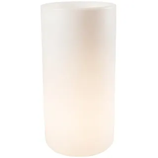 8 seasons Design Shining Elegant Pot XL, LED Pflanzkübel 39 x 78 cm (weiß), E27 Fassung inkl. Leuchtmittel in warmweiß, großer beleuchteter Pflanzkübel für innen + außen, Blumenkübel