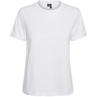 Vero Moda Damen Rundhals T-Shirt VMPAULA Weiß 10243889 M