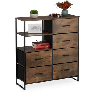 Relaxdays Kommode 84 x 92 x 32 cm braun/schwarz