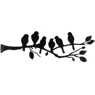 Wandbehang Aus Metall, Vogel-wanddekoration, Blätter Und Vögel, Metallskulptur, Wandbehang Mit Vogelsilhouette