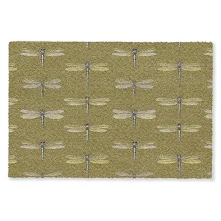 MuchoWow Fußmatte Groß Libellen - Muster - Grün, Rechteckig, Schmutzfangmatte, Schuhabtreter, Türvorleger 120x80 cm grün 120 cm x 80 cm