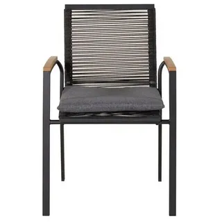VCM Dallas Gartenstuhl 57 x 57 x 84 cm schwarz 2 St.