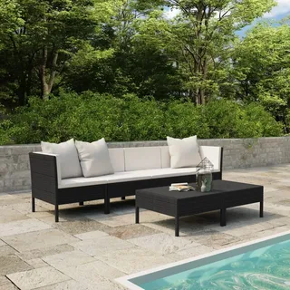 vidaXL Garten-Lounge-Set 6-tlg. schwarz 3056982