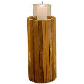 Dekoleidenschaft Windlichtsäule Rustikal Holz Braun
