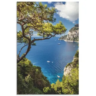ARTland Wanddeko Wandbild Alu Verbundplatte für Innen & Outdoor Bild 60x90 cm Landschaftsbilder Meer Strand Küste Felsen Capri Italien U2IU