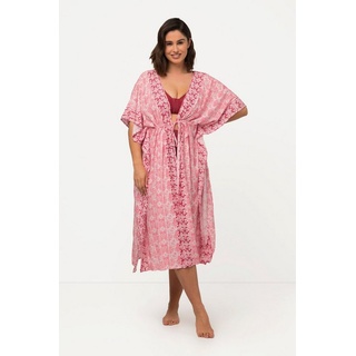 Ulla Popken Damen große Größen Übergrößen Plus Size Kaftan, Ornamente, Bindeband, Halbarm Blasses rosa 42-48 819474507-1+ - 42-48